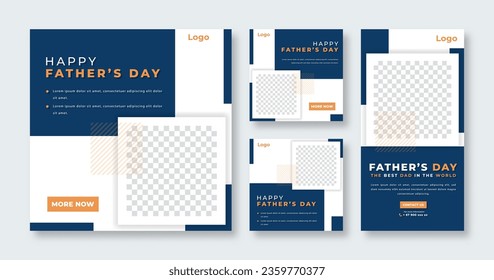 Father's Day Social Media Post for Online Marketing Promotion Banner, Story and Web Internet Ads Flyer