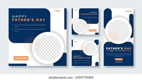 Father's Day Social Media Post for Online Marketing Promotion Banner, Story and Web Internet Ads Flyer