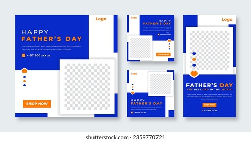 Father's Day Social Media Post for Online Marketing Promotion Banner, Story and Web Internet Ads Flyer