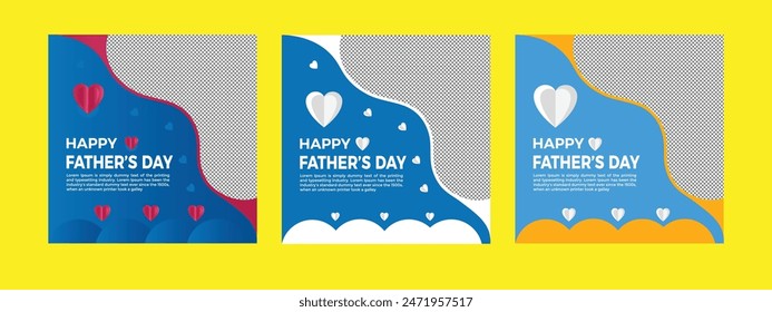 Father's Day social media post template set: