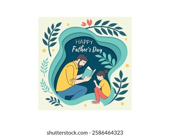 Father's Day Social Media Post Design with Heartfelt Message, Love, and Elegant Graphics