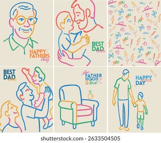 Father's Day Social Media Post Templates Set 