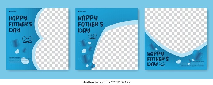 Father's Day social media template set. Father's Day poster for banner, advertisement, poster, flyer, social media, promotion and sale