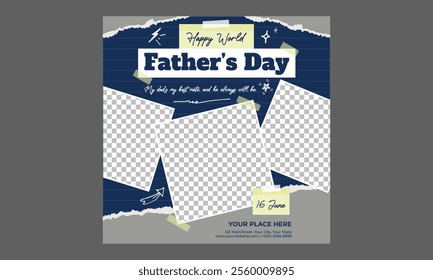 Fathers Day Socials Media. Father's Day posters for greeting banners, ads, posters, flyers, social media, promotions, and sales