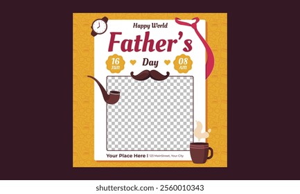 Fathers Day Socials Media. Father's Day posters for greeting banners, ads, posters, flyers, social media, promotions, and sales