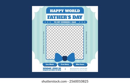 Fathers Day Socials Media. Father's Day posters for greeting banners, ads, posters, flyers, social media, promotions, and sales