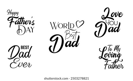 Día de los Padres Día especial de papá mejor papá Te amo papá padre tipografía hijo e hija padre encantador