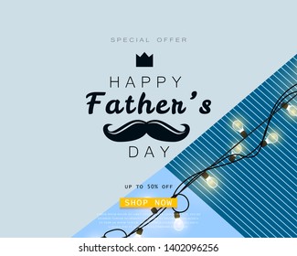 Father's Day special offer vector illustration poster