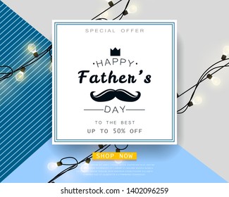 Father's Day special offer vector illustration poster