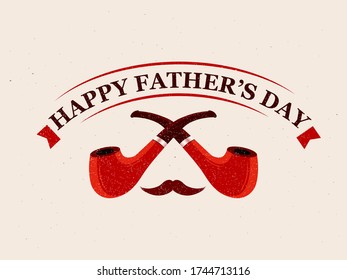 Fathers Day Special Vector greeting card with Calligraphy and cigar pipe  for Card, banner, poster, advertisement, promotion, voucher, brochure, discount, sale, template.