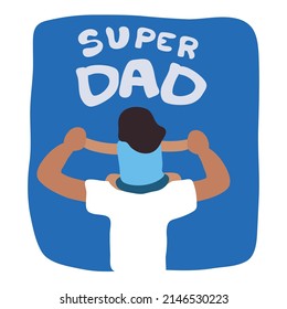 Día de los padres- super papá- ilustración de vector de arte clip