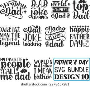Father's Day SVG Bundle Best Seller Dad Funny Design Bundle