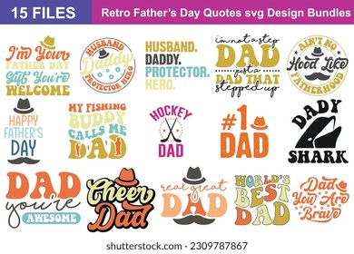  Paquete Svg del Día del Padre Cita el paquete svg. Citas sobre el paquete Svg del Día del Padre,   archivos de corte Conjunto de 15 archivos svg 