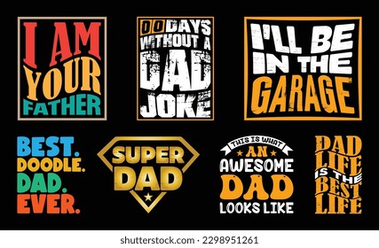 Father's Day T shirt Design Bundle, vector Father's Day T shirt  design, Dad shirt, Father typography T shirt design Collection