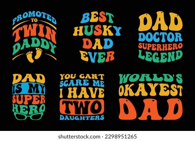 Father's Day T shirt Design Bundle, vector Father's Day T shirt  design, Dad shirt, Father typography T shirt design Collection