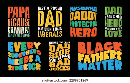 Father's Day T shirt Design Bundle, vector Father's Day T shirt  design, Dad shirt, Father typography T shirt design Collection