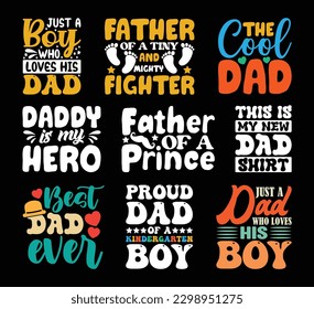 Father's Day T shirt Design Bundle, vector Father's Day T shirt  design, Dad shirt, Father typography T shirt design Collection