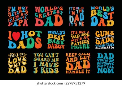 Father's Day T shirt Design Bundle, vector Father's Day T shirt  design, Dad shirt, Father typography T shirt design Collection