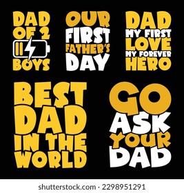 Father's Day T shirt Design Bundle, vector Father's Day T shirt  design, Dad shirt, Father typography T shirt design Collection