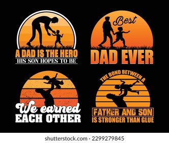 Father's Day T shirt Design Bundle, Quotes about Father's Day, Dad T shirt, Father typography T shirt design Collection