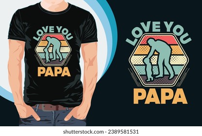 Vatertag T-Shirt Design-Typografie Papa Papa Papa T-Shirt Design-Design