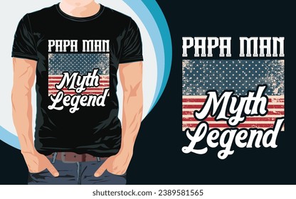 Vatertag T-Shirt Design-Typografie Papa Papa Papa T-Shirt Design-Design