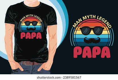 Vatertag T-Shirt Design-Typografie Papa Papa Papa T-Shirt Design-Design