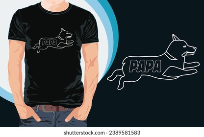 Vatertag T-Shirt Design-Typografie Papa Papa Papa T-Shirt Design-Design