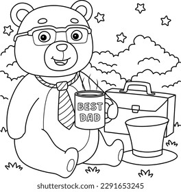 Fathers Day Teddy Bear Best Dad Coloring Page