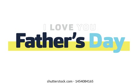 Father's Day Template Blue Happy Layout Vector