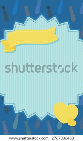 Father's Day template with necktie pattern and jagged frame, no text
