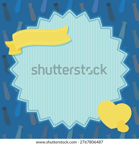 Father's Day template with necktie pattern and jagged frame, no text