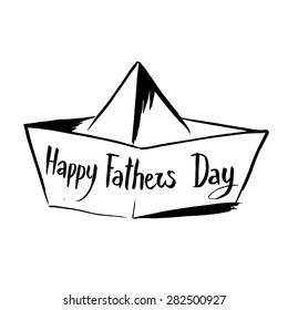 Father's Day text illustration with hand-drawn. Vector 