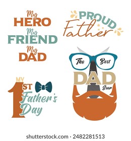 Father's Day Fathers Day Text Quotes Design Set Design Bundle Crafting T shirt