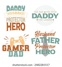 Father's Day Fathers Day Text Quotes Design Set Design Bundle Crafting T shirt