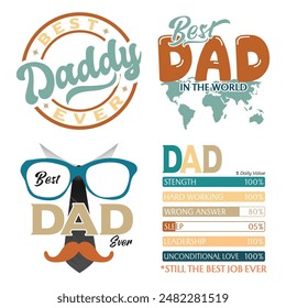 Father's Day Fathers Day Text Quotes Design Set Design Bundle Crafting T shirt