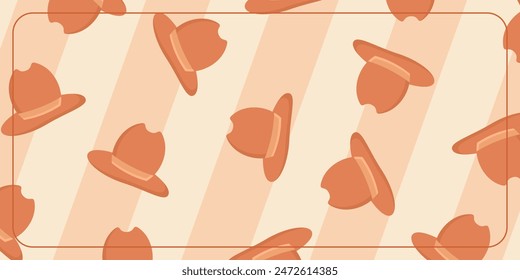 father's day theme background seamless pattern with hat icons. design for banner, poster, greeting card, social media.