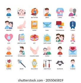 Fathers day, Thin Line and Pixel Perfect Icons