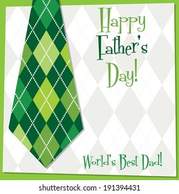 Father's Day tie card in vector format.