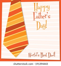 Father's Day tie card in vector format.