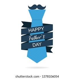 Fathers day. Tie in flat design. Celebration day. Happy fathers day. Lettering design. Vector illustration