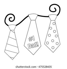 Fathers Day Ties Coloring Page Stock Illustration 475528990