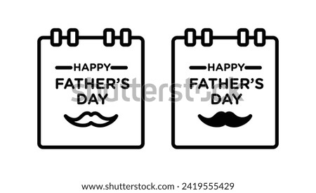 Father's Day Timetable Line Icon. Paternal Month Icon in Black and White Color.
