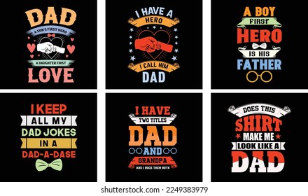 Vatertag T-Shirt Design Paket. Tag-T-Shirt-Design-Vektorgrafik. T-Shirt Design Vector. Vektor-Grafiken zum Vatertag