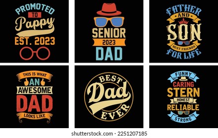Father's Day T-shirt Design Bundle. Day t-shirt design vector. T-shirt Design Vector. Father's Day Vector Graphics