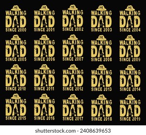 Fathers Day T-shirt Design Bundle Vector. The walking dad t-shirt design for fathers day.