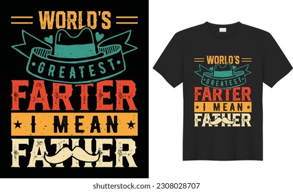 Father's day t-shirt design. Funny dad lover retro vintage typography quote t shirt design with father son Silhouette vector in sunset graphic template. Ready for Print, poster, gift,textile, mug,tee.