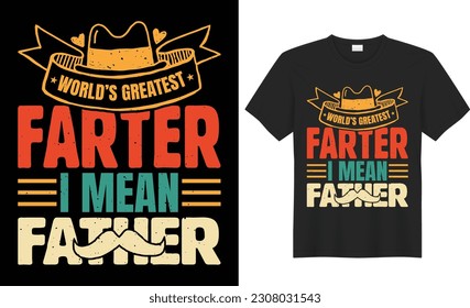 Father's day t-shirt design. Funny dad lover retro vintage typography quote t shirt design with father son Silhouette vector in sunset graphic template. Ready for Print, poster, gift,textile, mug,tee.