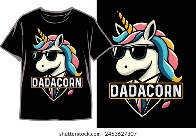 Father's Day T-shirt Design. Unicorn Dad t-shirt. Coffee design vector. 