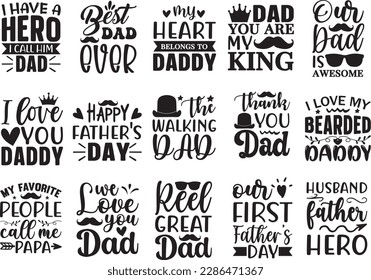 Father's day t-shirt, Father's day SVG bundle, t-shirt design, Dad Svg, Typography Father's Day t-shirt design, bundle svg